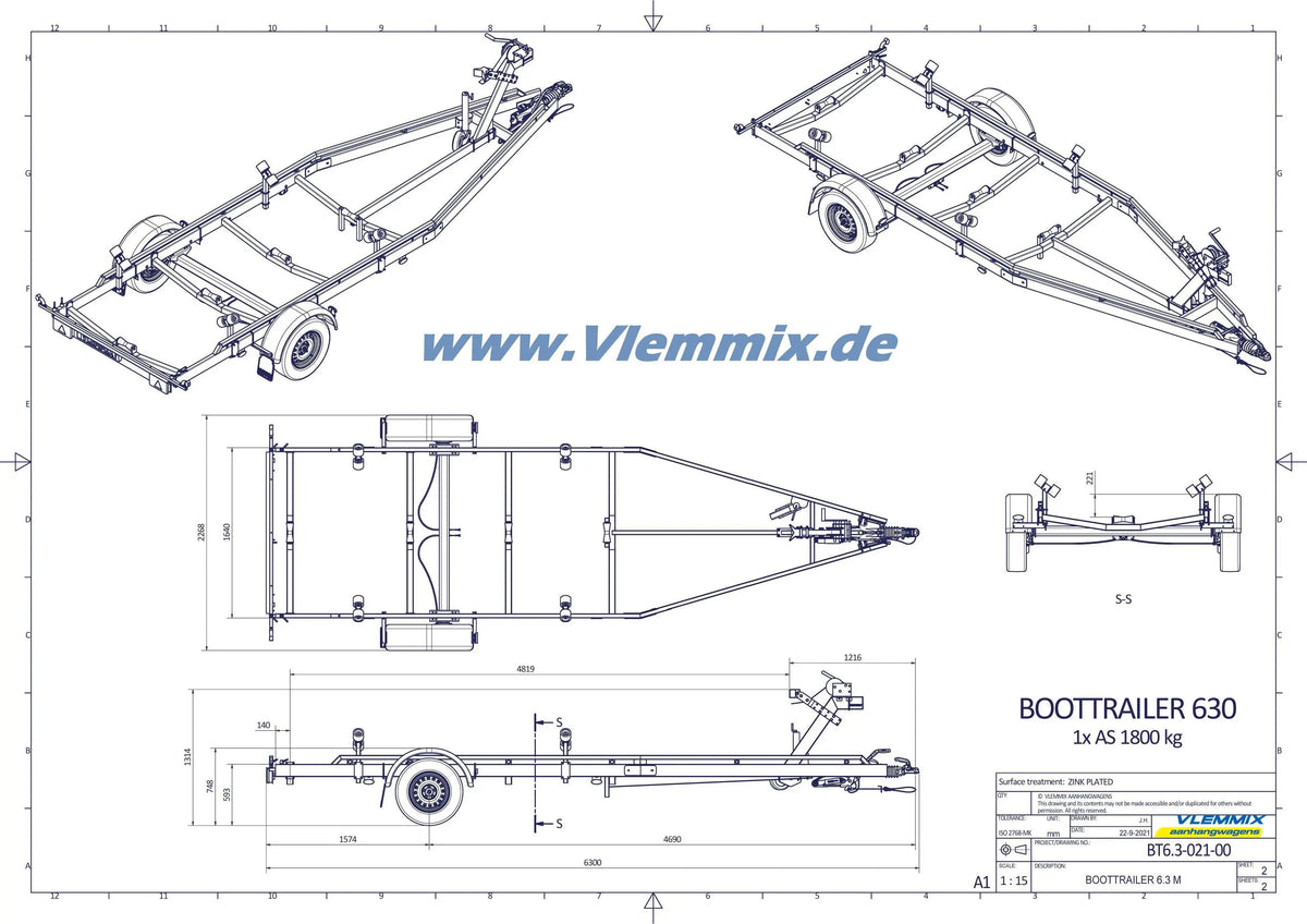 Vlemmix | SMT 1800/6 SB HUBKIEL EU-Trailer