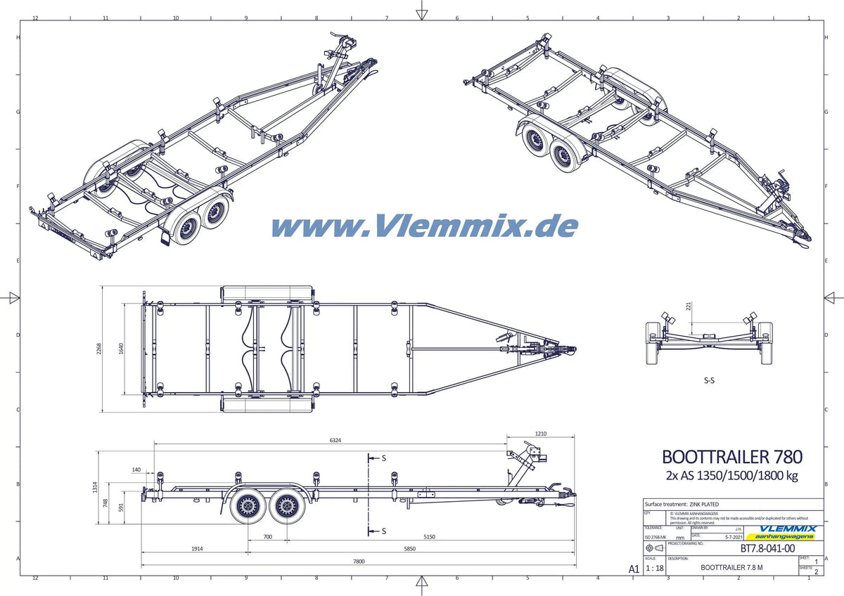 Vlemmix | SMT 3000/7,8 MB LA EU-Trailer
