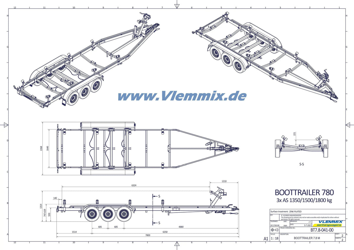 Vlemmix | SMT 4500/7,8 SB HUBKIEL EU-Trailer