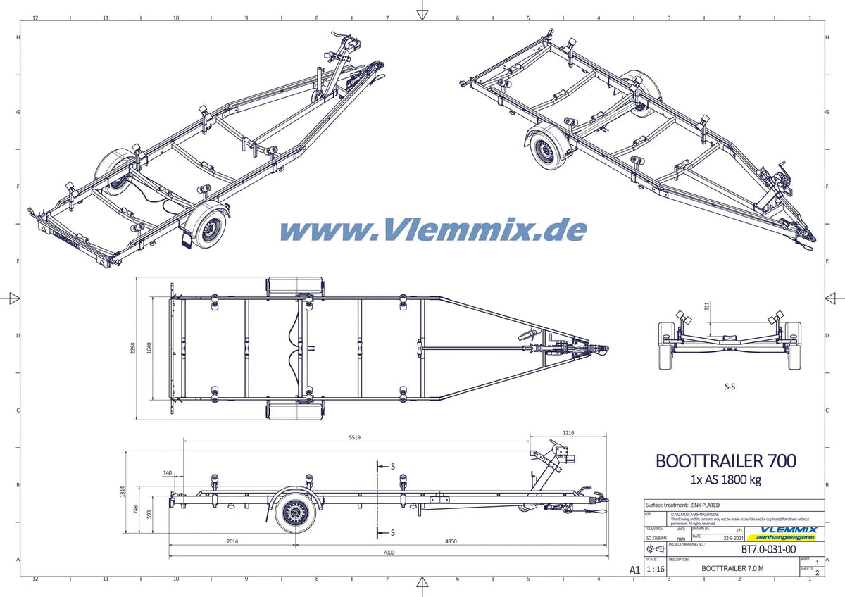 Vlemmix | SMT 1800/7 MB LA EU-Trailer