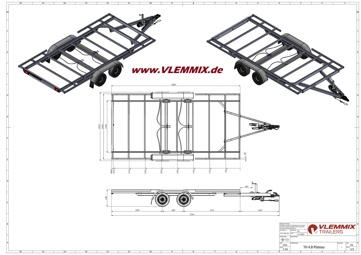 Vlemmix | TH 480 FLATBED 2700 EU-Trailer