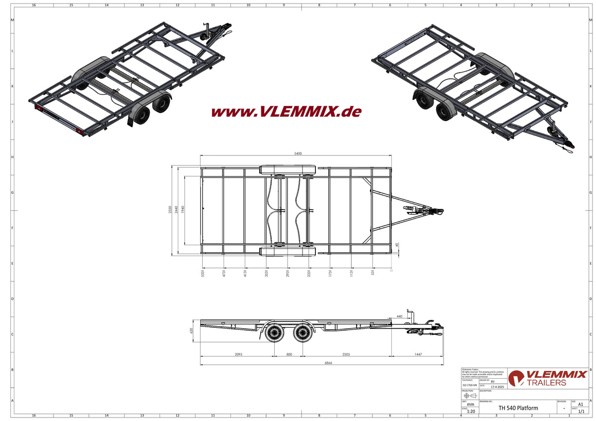 Vlemmix | TH 540 FLATBED 5400 EU-Trailer