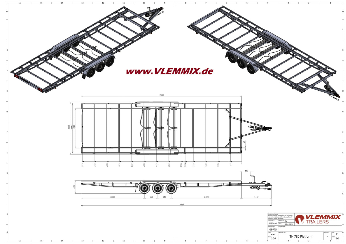 Vlemmix | TH 780 FLATBED 4050 EU-Trailer
